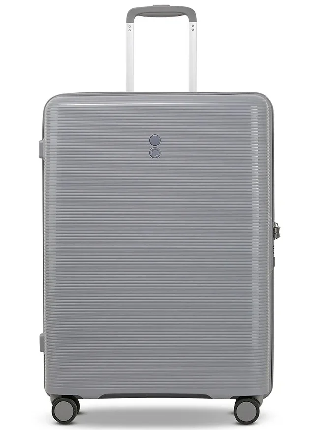 Echolac Forza 64 Cm Hardcase 4-Double Wheeled Expandable Cabin Luggage Trolley - Gray